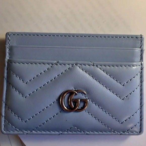 Gucci Baby Blue Leather Card Holder - Picture 12 of 13